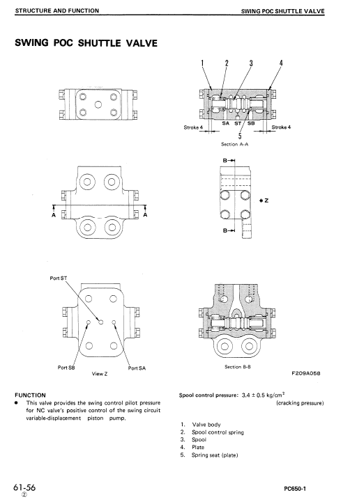 Komatsu Pc650-1 Excavator Service Manual