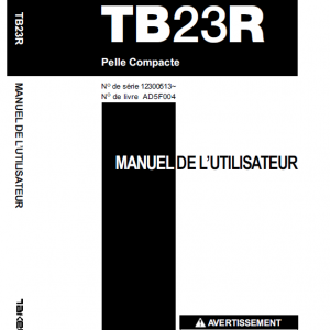 Takeuchi Tb23r Excavator Parts Manual