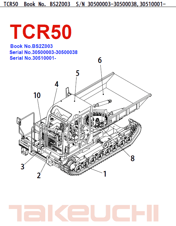 Takeuchih Tcr50 Dump Carrier Service Manual