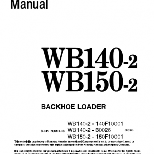 Komatsu Wb140-2 And Wb150-2 Backhoe Loader Service Manual