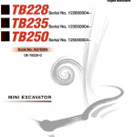 Takeuchi Tb250 Compact Excavator Service Manual