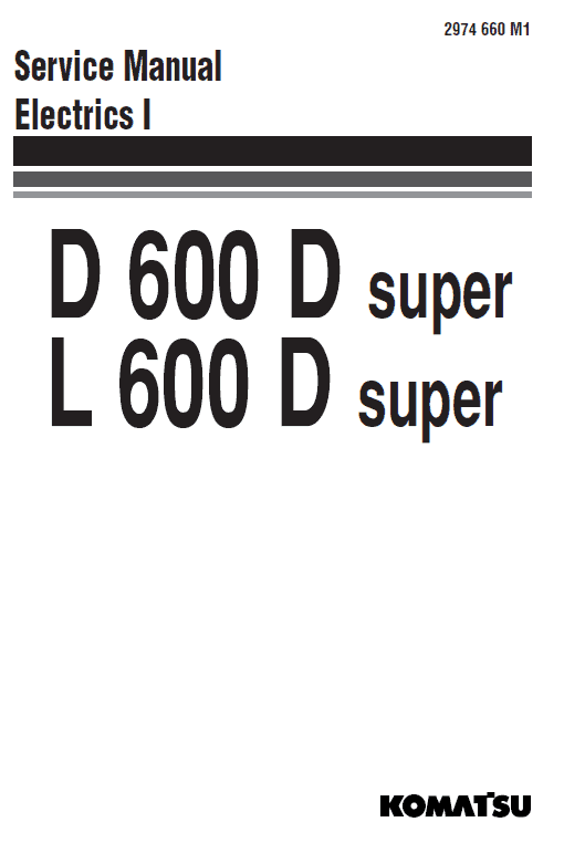Komatsu D600c, D600d, 600c And L600d Dozer Service Manual