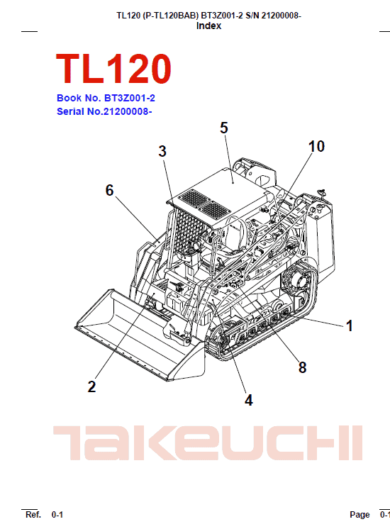 Takeuchi Tl120 Loader Service Manual