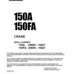 Komatsu 150a And 150fa Hydraulic Crane Service Manual