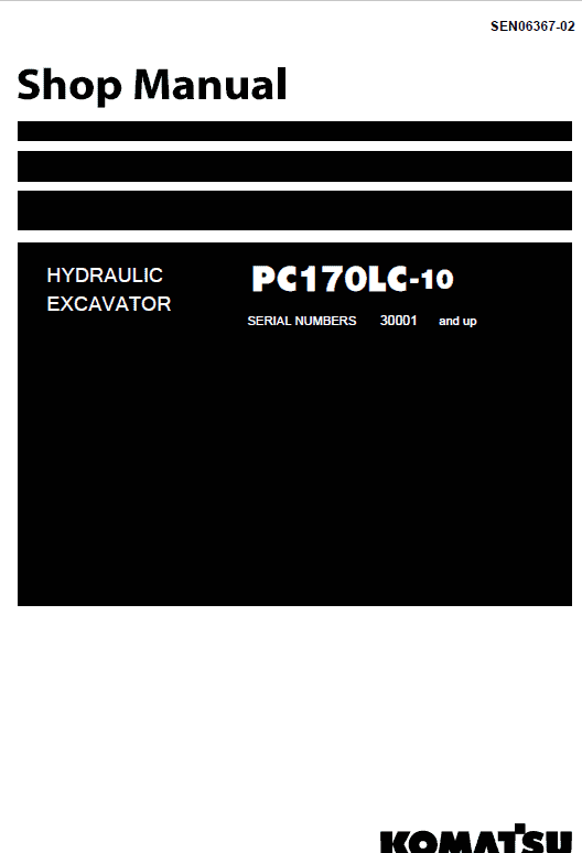 Komatsu Pc170lc-10 Excavator Service Manual