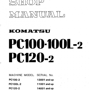 Komatsu Pc100-2, Pc100l-2, Pc120-2 Excavator Service Manual