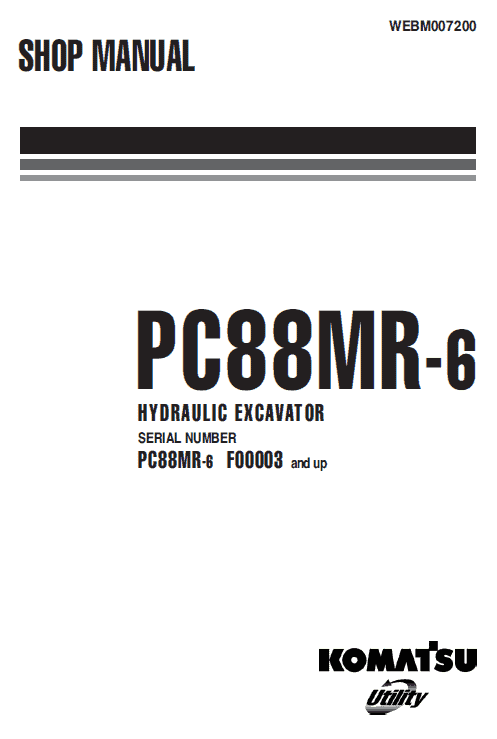 Komatsu Pc88mr-6 Excavator Service Manual