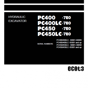 Komatsu Pc400-7e0, Pc400lc-7e0, Pc450-7e0, Pc450lc-7e0 Excavator Manual