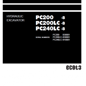 Komatsu Pc200-8, Pc200lc-8, Pc240lc-8 Excavator Service Manual