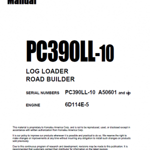 Komatsu Pc390ll-10 Log Loader Service Manual