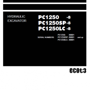 Komatsu Pc1250-8, Pc1250sp-8, Pc1250lc-8 Excavator Service Manual