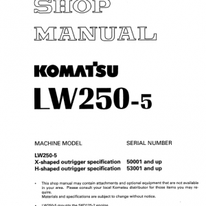Komatsu Lw250-5 Crane Service Manual