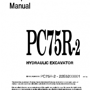 Komatsu Pc75r-2 Excavator Service Manual