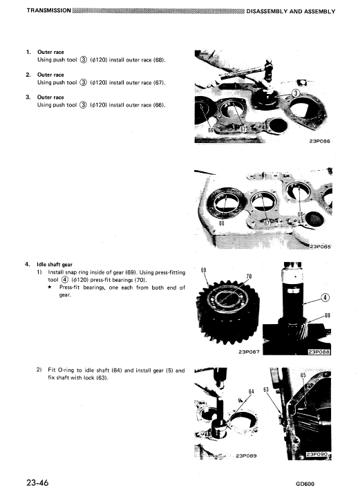 Komatsu Gd600r-1, Gd605r-1, Gd650r-1 Grader Service Manual