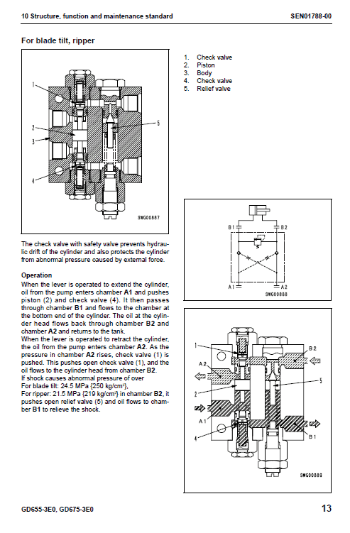 Komatsu Gd655-3e0, Gd675-3e0 Motor Grader Service Manual