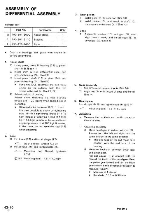 Komatsu Pw60-3 Excavator Service Manual