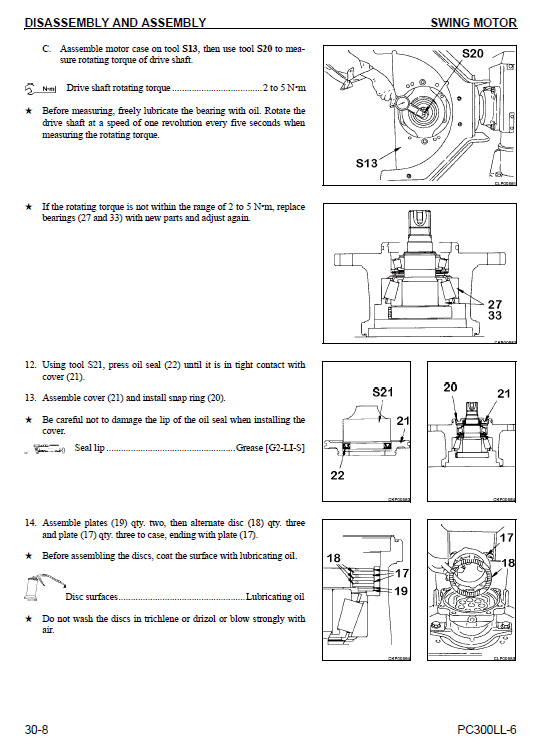 Komatsu Pc300ll-6 Excavator Service Manual