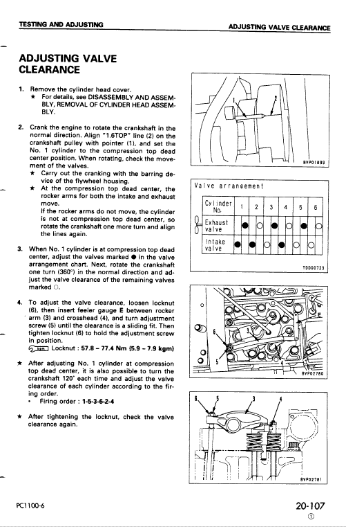 Komatsu Pc1100-6, Pc1100sp-6, Pc1100lc-6 Excavator Manual