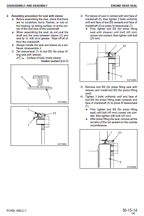 Komatsu Pc600-7 And Pc600lc-7 Excavator Service Manual