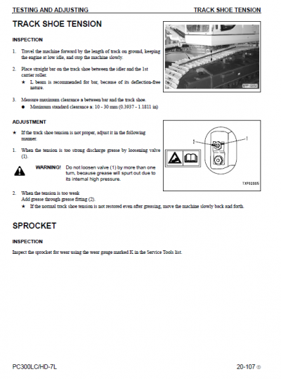 Komatsu PC300LC-7L, PC300HD-7L Excavator Service Manual