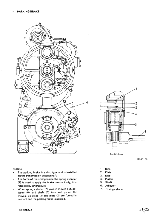 Komatsu Gd825a-1 Motor Grader Service Manual