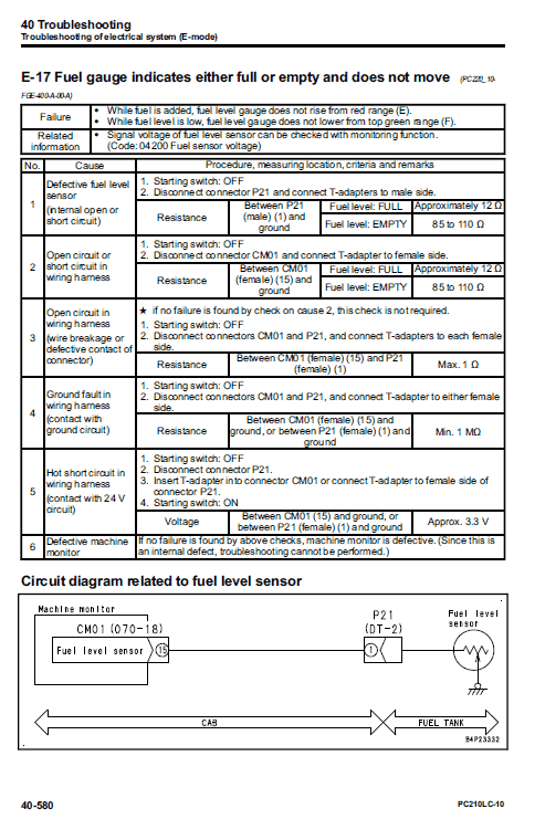 Komatsu Pc210lc-10 Excavator Service Manual
