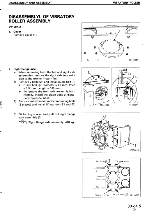 Komatsu Jv100a-2, Jv100wa-2, Jv100wp-2 Drum Rollers Manual
