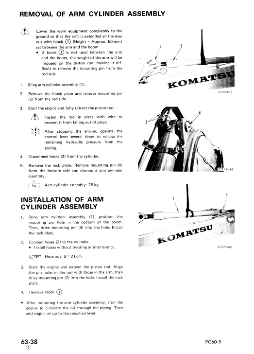 Komatsu Pc60-5, Pc60l-5, Pc60u-5 Excavator Service Manual