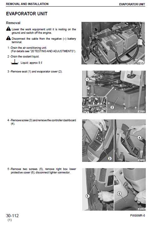 Komatsu Pw98mr-6 Excavator Service Manual