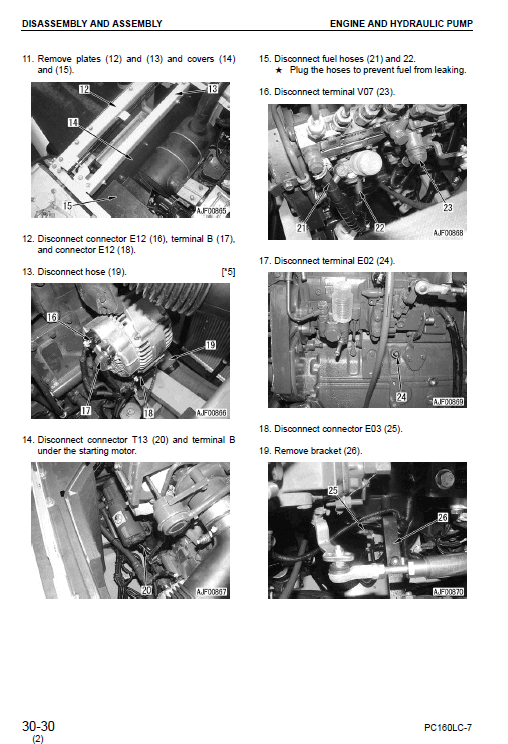 Komatsu Pc160lc-7 Excavator Service Manual