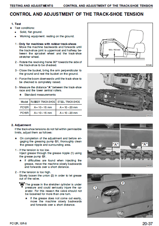 Komatsu Pc12r-8, Pc15r-8 Excavator Service Manual