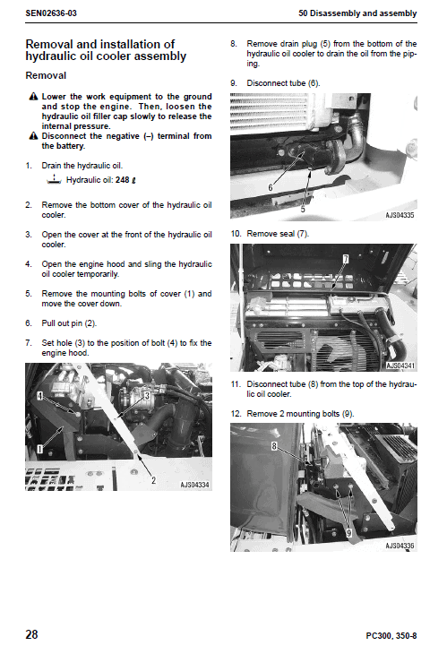Komatsu Pc300-8, Pc300lc-8, Pc350-8, Pc350lc-8 Excavator Manual