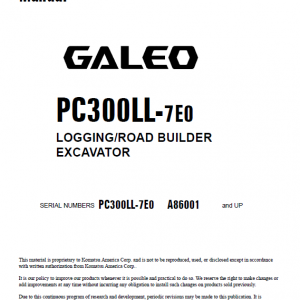 Komatsu Pc300lc-7e0, Pc300hd-7e0 Excavator Service Manual