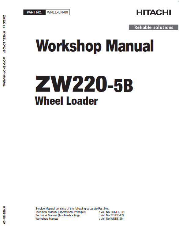 Hitachi Zw220-5a, Zw220-5b Wheel Loader Service Manual