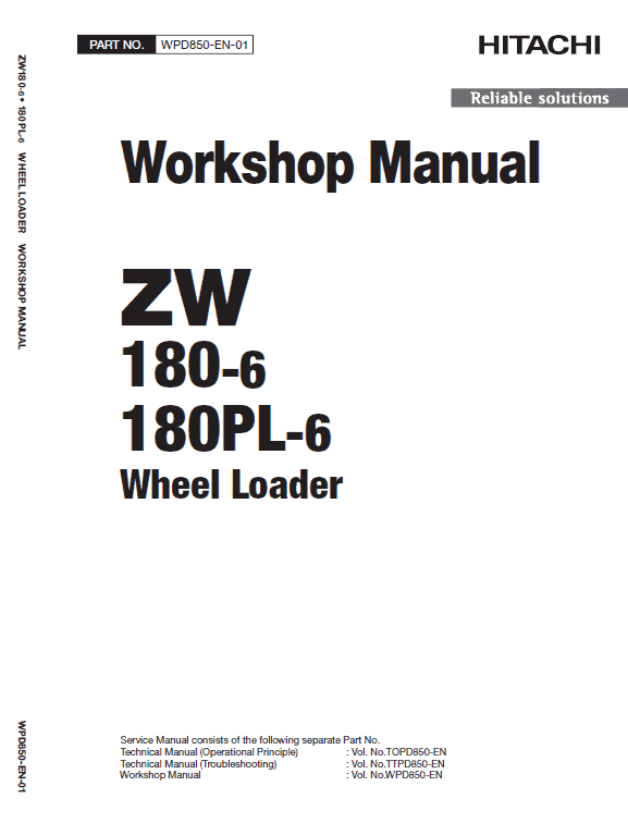 Hitachi Zw180-6 Wheel Loader Service Manual