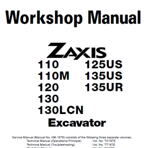Hitachi Zx125us, Zx135us, Zx135ur Excavator Service Manual