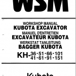 Kubota Kh36, Kh41, Kh51, Kh61 Excavator Workshop Manual