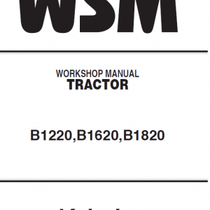 Kubota B1220, B1620, B1820 Tractor Workshop Manual