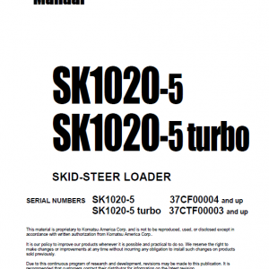 Komatsu Sk1020-5 Skid-steer Loader Service Manual