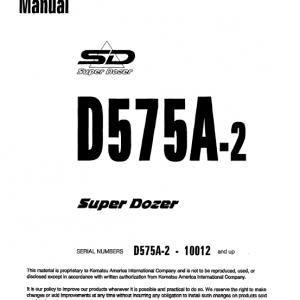 Komatsu D575a-2 Dozer Service Manual