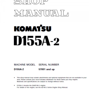 Komatsu D155a-2 Dozer Service Manual