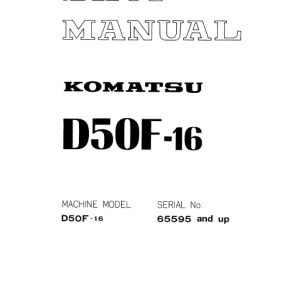 Komatsu D50f-16 Dozer Service Manual