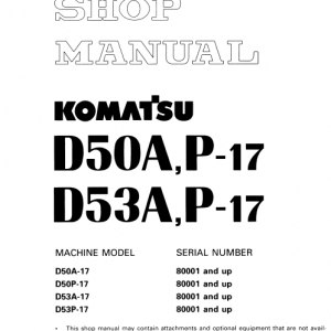 Komatsu D50a-17, D50p-17, D53a-17, D53p-17 Dozer Service Manual