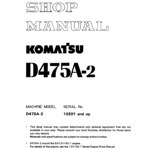 Komatsu D475a-2 Dozer Service Manual