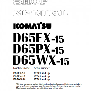 Komatsu D65ex-15, D65px-15, D65wx-15 Dozer Service Manual
