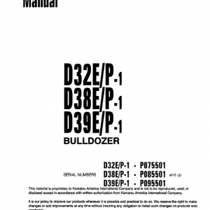 Komatsu D32p-1, D38p-1, D39p-1 Dozer Service Manual