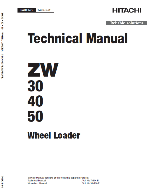 Hitachi Zw30, Zw40, Zw50 Wheel Loader Service Manual