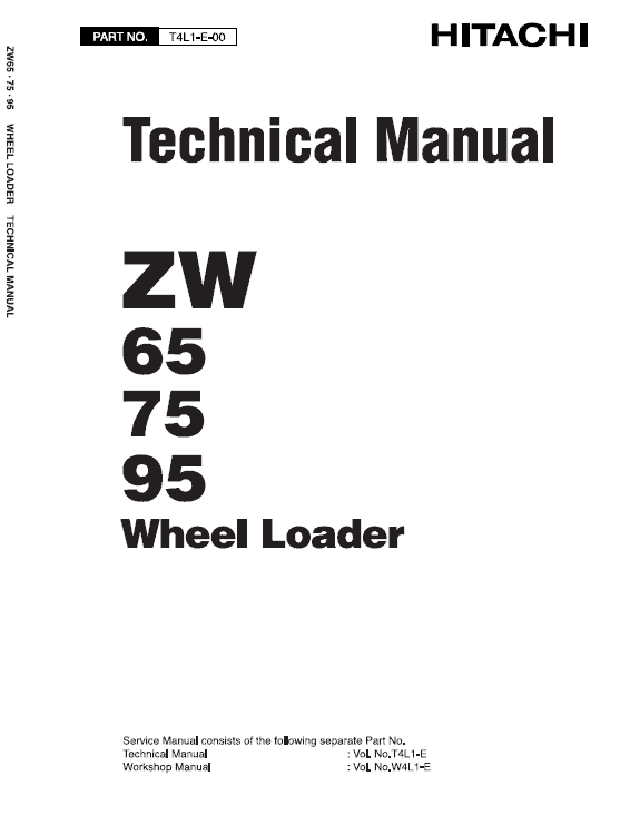 Hitachi Zw65, Zw75, Zw95 Wheel Loader Service Manual