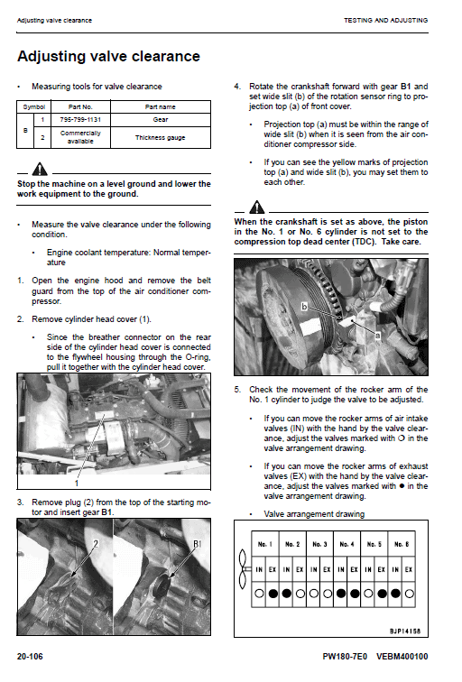 Komatsu Pw180-7e0 Excavator Service Manual
