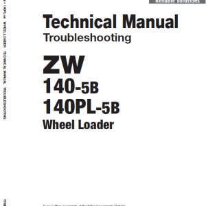 Hitachi Zw140-5b, Zw140pl-5b Wheel Loader Service Manual